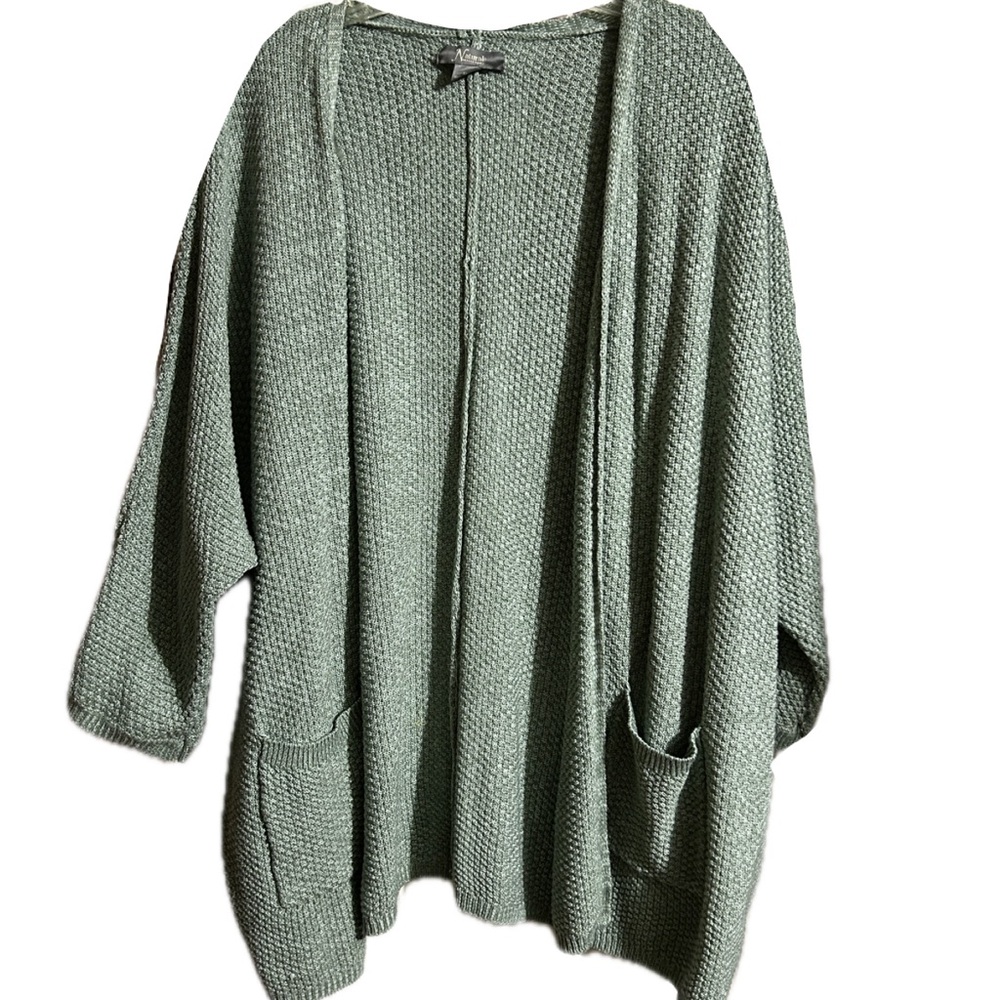 Women’s Natural Reflections Green Cardigan Sweater Size XXL